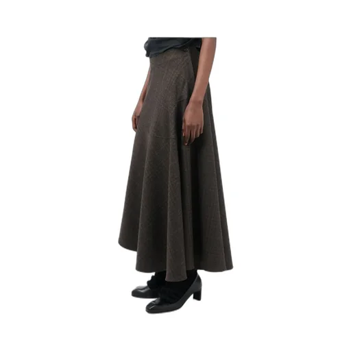 Waltz Check-Pattern Midi Skirt