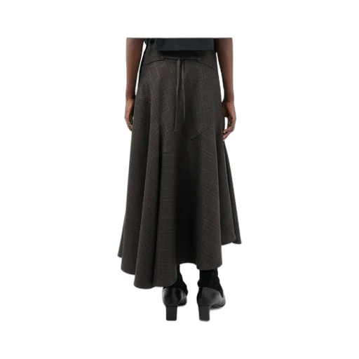 Waltz Check-Pattern Midi Skirt