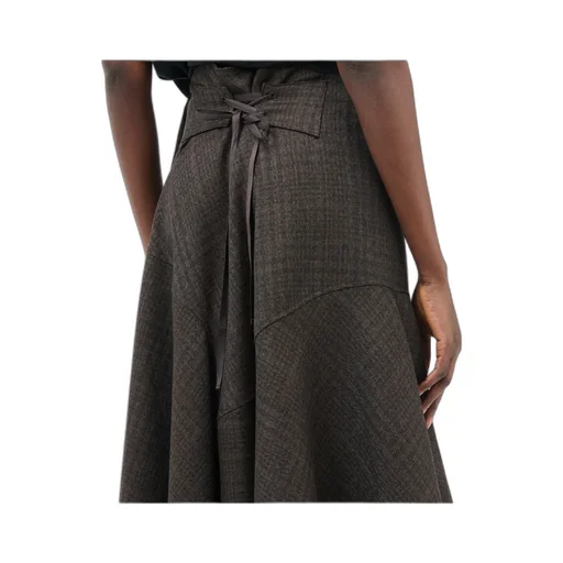 Waltz Check-Pattern Midi Skirt