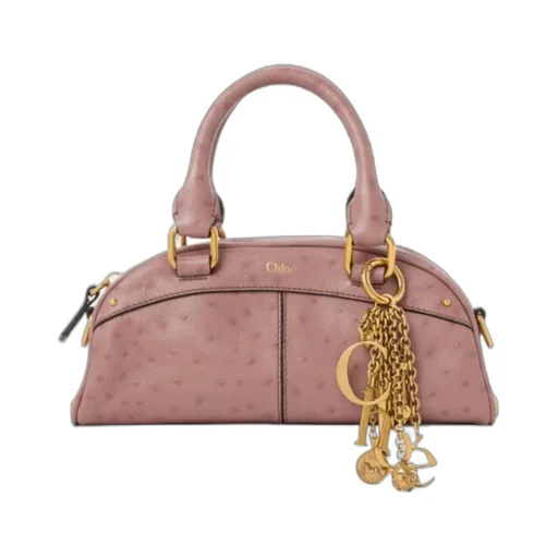 Chlo Logo Plaque Zip-Up Small Bowling Bag