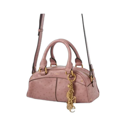 Chlo Logo Plaque Zip-Up Small Bowling Bag