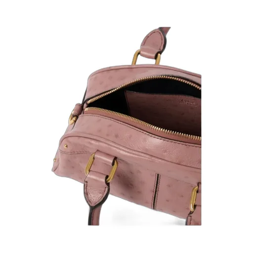 Chlo Logo Plaque Zip-Up Small Bowling Bag