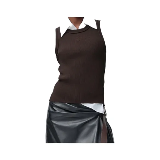 Loewe Anagram Embroidered Ribbed Top