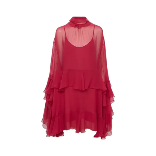 Chloé Sheer Detailed Ruffled Dress