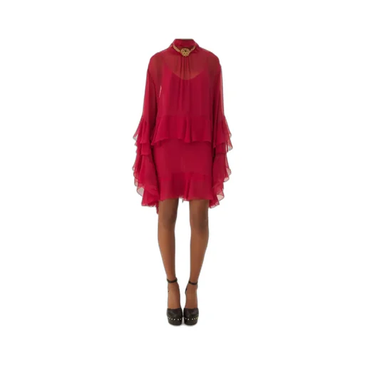 Chloé Sheer Detailed Ruffled Dress