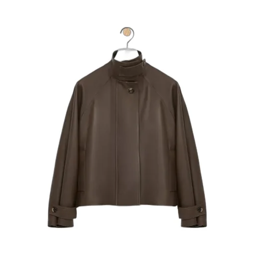 Loewe Leather High Neck Short Parka