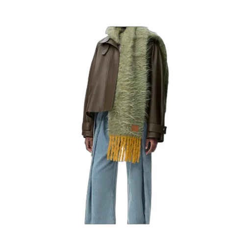 Loewe Leather High Neck Short Parka