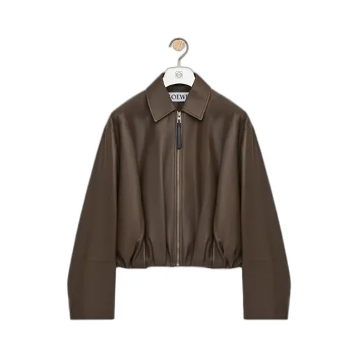 Loewe Draped Cropped Leather Jacket