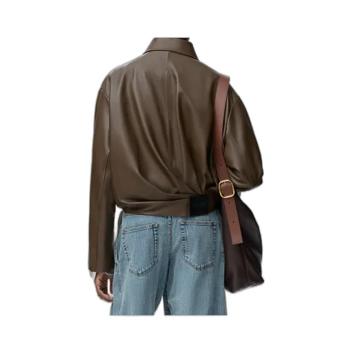 Loewe Draped Cropped Leather Jacket