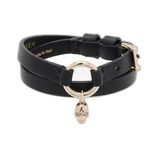 Alexander Mcqueen Skull Ring Double Wrap Bracelet