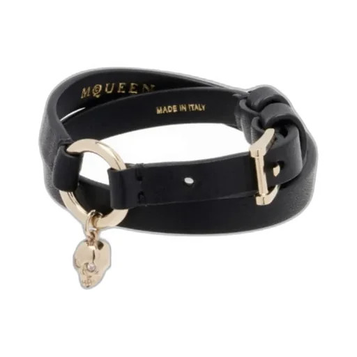 Alexander Mcqueen Skull Ring Double Wrap Bracelet