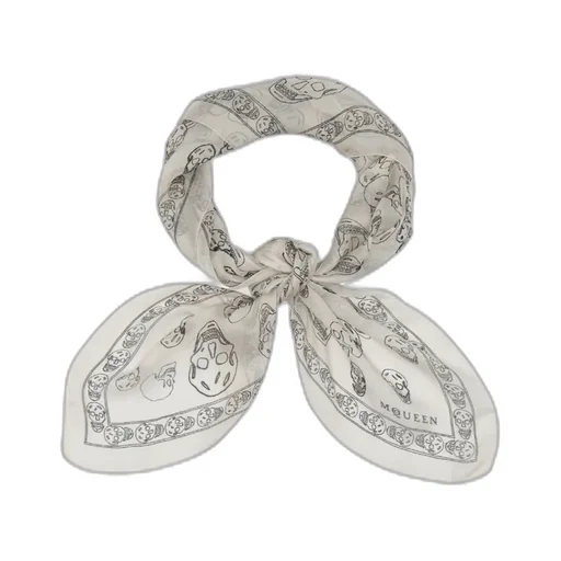 Alexander Mcqueen Hand-Painted Skull Scarf