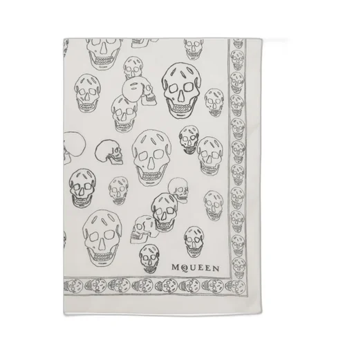 Alexander Mcqueen Hand-Painted Skull Scarf