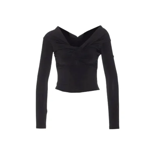 Patrizia Pepe Wide Neck Cropped Top
