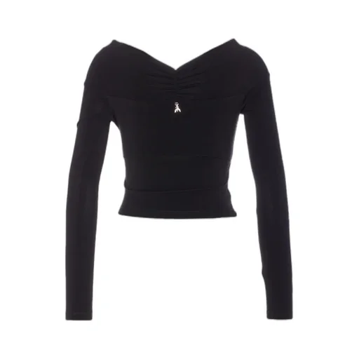 Patrizia Pepe Wide Neck Cropped Top