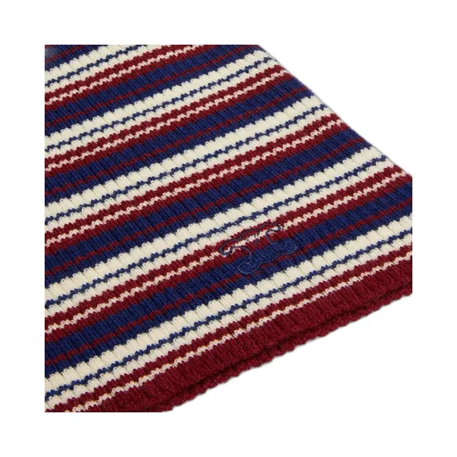 Turtleneck Sweater In Striped Ribbed Wool