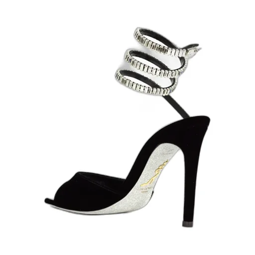 René Caovilla Spark Velvet Sandals