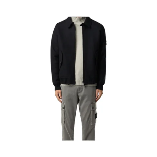 Stone Island Logo Patch Zip-Up Jacket