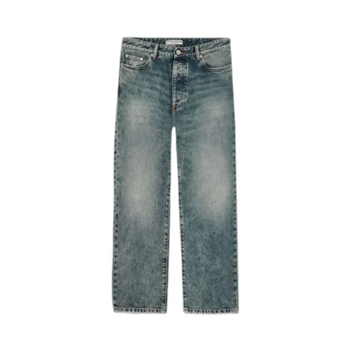 Buttoned Straight-Leg Jeans