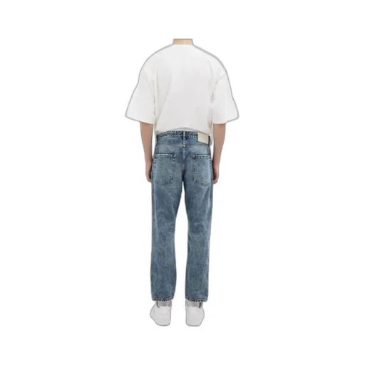 Buttoned Straight-Leg Jeans