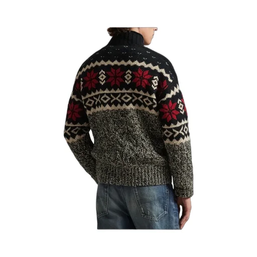 Buttoned Patterned Pullover