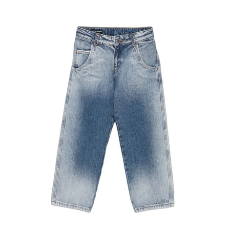 Emporio Armani Kids Loog Detailed Straight-Leg Jeans