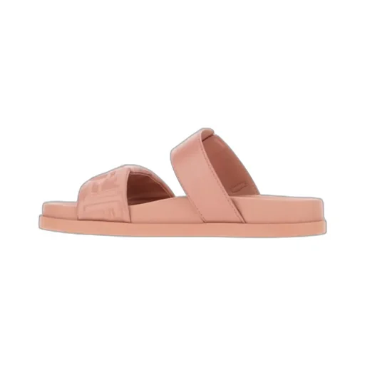 Fendi Feel Black Nappa Leather Slides