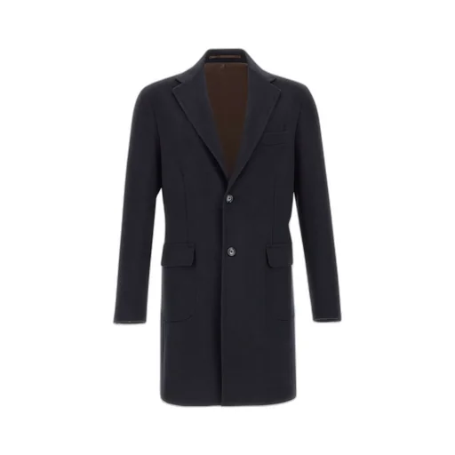 Barba Peak Lapel Wool Coat
