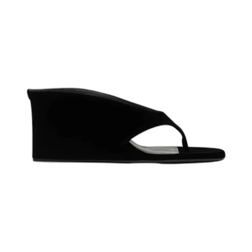 Alaa Cube Thong Velvet Mules