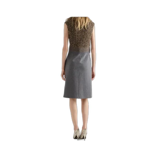 Shetland Wool And Cashmere V-Neck Dress