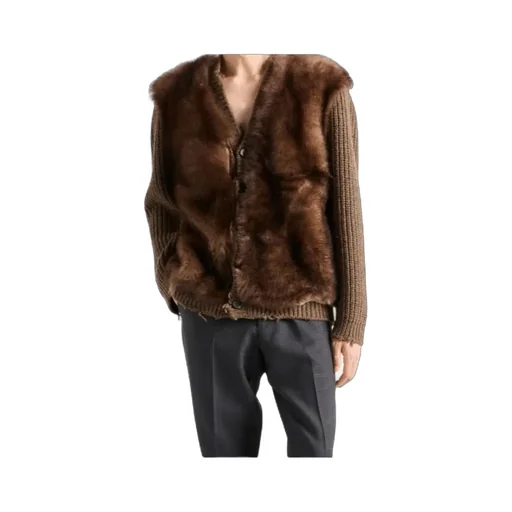 Wool And Shearling Cardigan