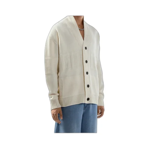 Gcds Logo Embossed V-Neck Cardigan