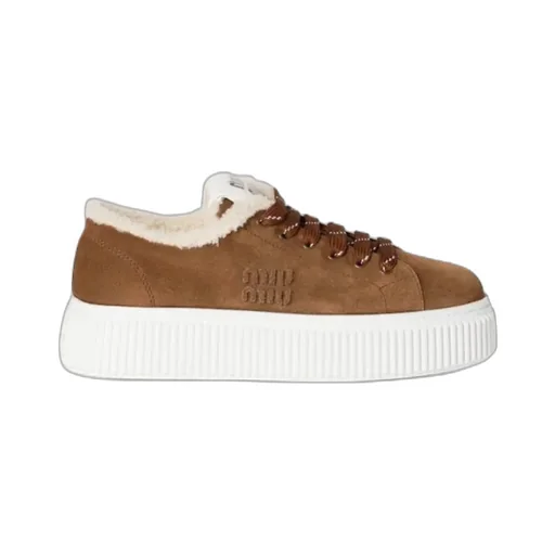 Suede And Shearling Sneakers