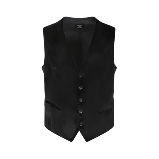Tagliatore Velvet Button-Front Vest