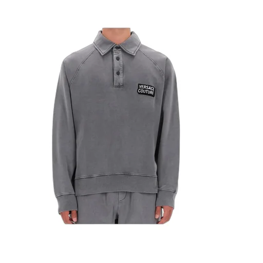 Versace Jeans Couture Logo Detail Buttoned Sweatshirt