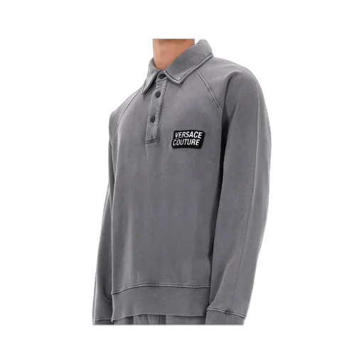 Versace Jeans Couture Logo Detail Buttoned Sweatshirt