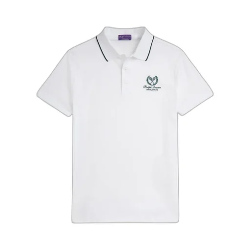 Embroidered-Piped Polo Shirt