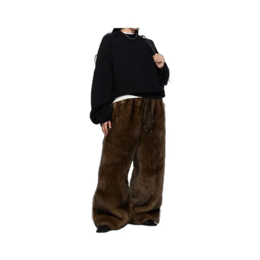 Yeti Wide-Cut Bontan Faux Fur Pants