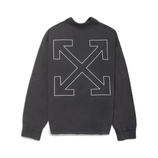 Off-White Logo Embroidered Zip Detailed Polo Shirt