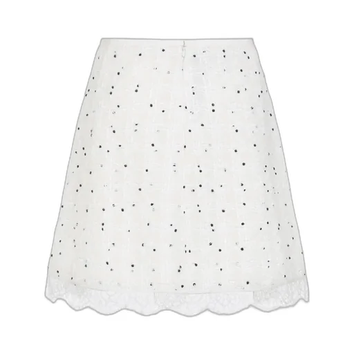 Polka-Dot Lace-Trim Mini Skirt