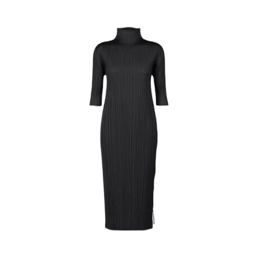 Pleats Please Issey Miyake Mock Neck Pleated Dress
