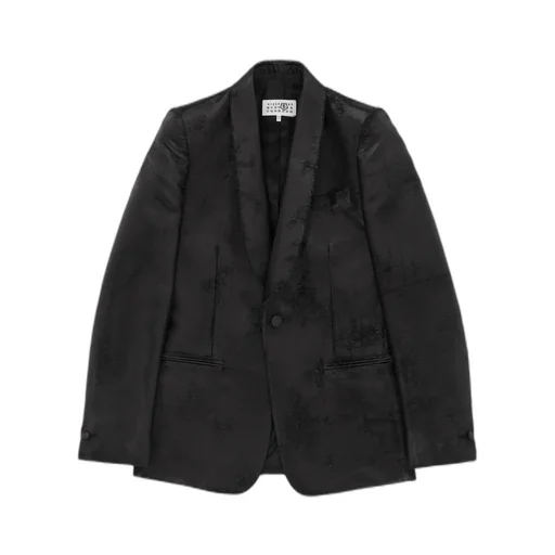 Mm6 Maison Margiela Single-Breasted Textured Blazer