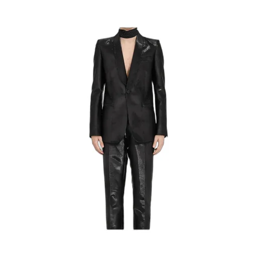 Mm6 Maison Margiela Single-Breasted Textured Blazer