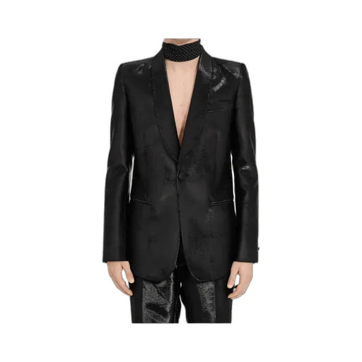 Mm6 Maison Margiela Single-Breasted Textured Blazer