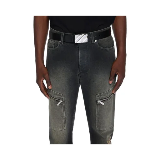 Diagonal Buckle Leather Belt