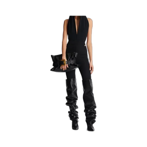 Draped Bodysuit With Hood