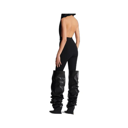 Draped Bodysuit With Hood