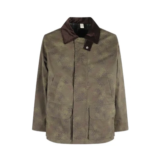 Corduroy-Collar Camouflage Jacket