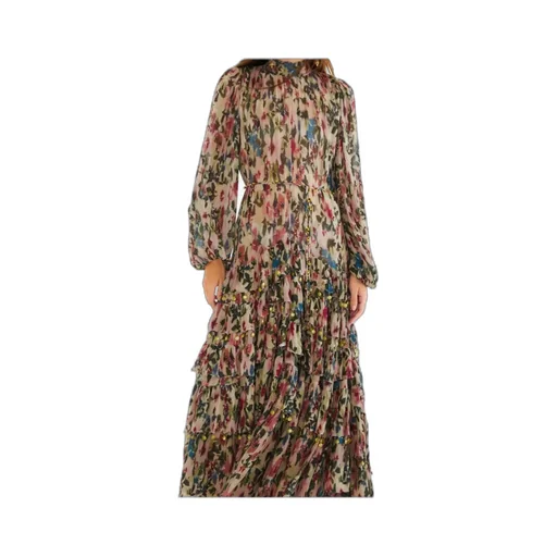 Ruffled Floral Maxi Dress