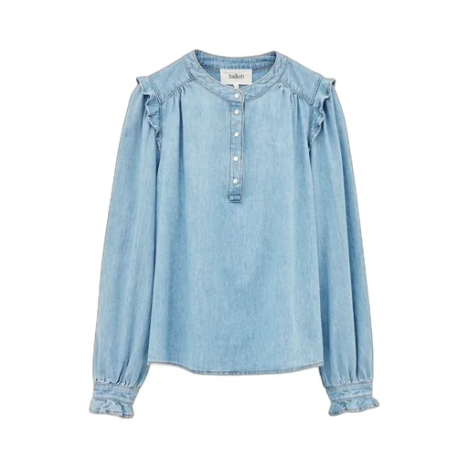 Long-Sleeved Denim Blouse